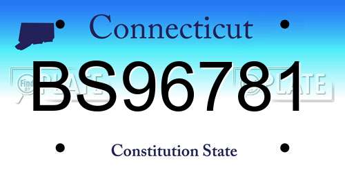 BS96781 Connecticut License Plate