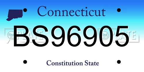 BS96905 Connecticut License Plate