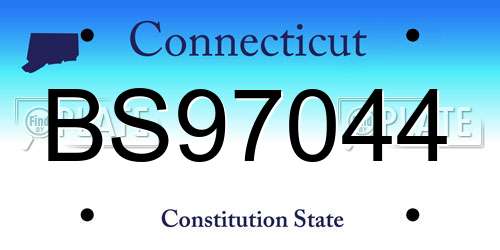 BS97044 Connecticut License Plate