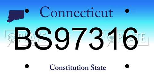 BS97316 Connecticut License Plate