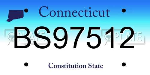BS97512 Connecticut License Plate