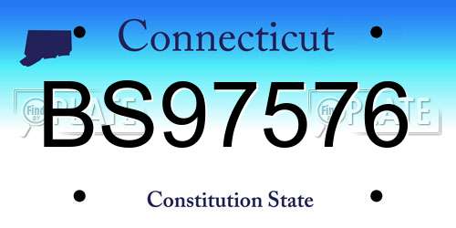BS97576 Connecticut License Plate