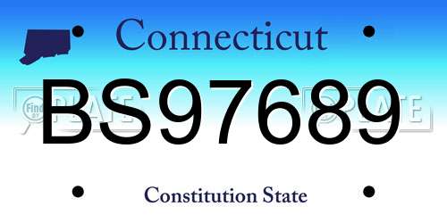 BS97689 Connecticut License Plate