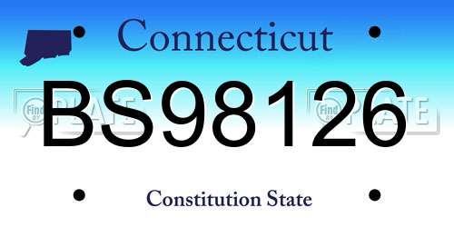 BS98126 Connecticut License Plate