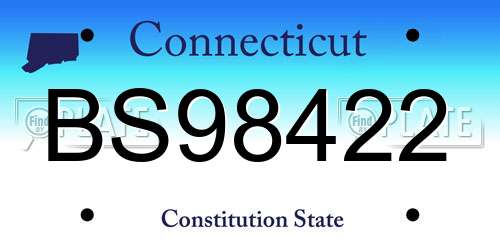 BS98422 Connecticut License Plate