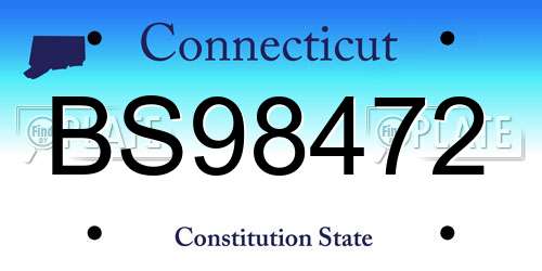 BS98472 Connecticut License Plate