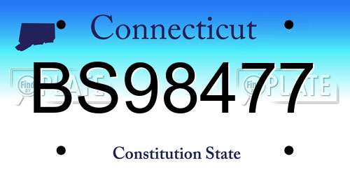 BS98477 Connecticut License Plate