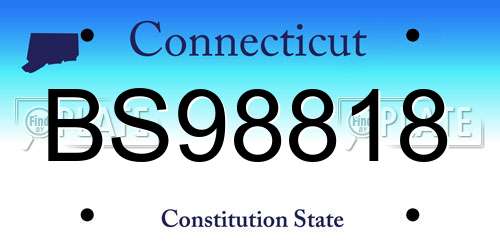 BS98818 Connecticut License Plate