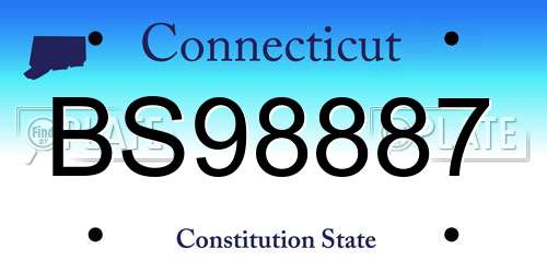 BS98887 Connecticut License Plate