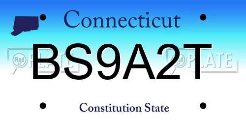 BS9A2T Connecticut License Plate
