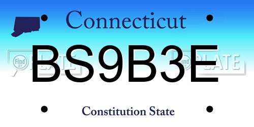 BS9B3E Connecticut License Plate