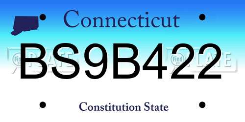BS9B422 Connecticut License Plate