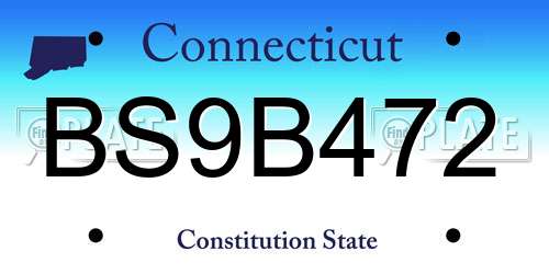 BS9B472 Connecticut License Plate