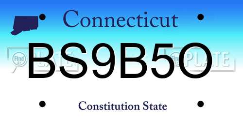 BS9B5O Connecticut License Plate