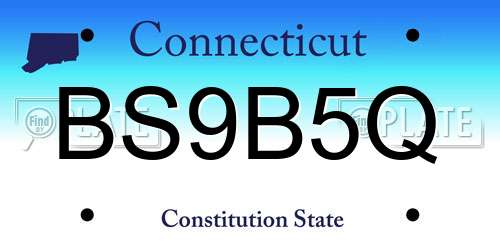BS9B5Q Connecticut License Plate