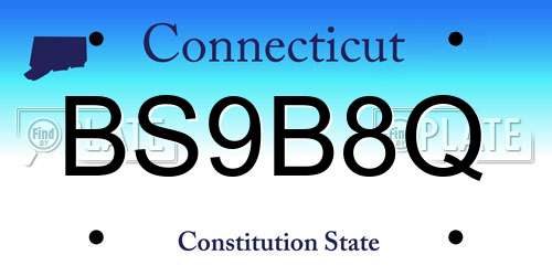BS9B8Q Connecticut License Plate