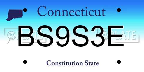 BS9S3E Connecticut License Plate