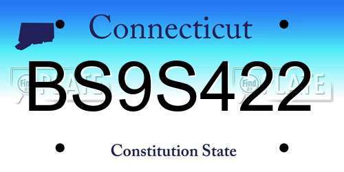 BS9S422 Connecticut License Plate