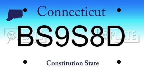 BS9S8D Connecticut License Plate