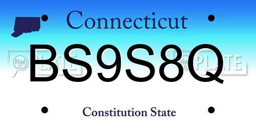 BS9S8Q Connecticut License Plate