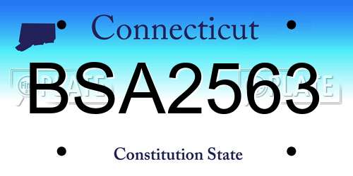 BSA2563 Connecticut License Plate