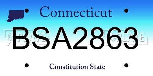 BSA2863 Connecticut License Plate