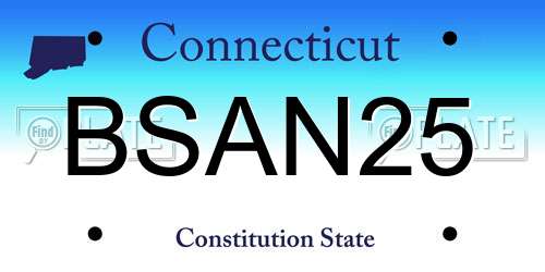 BSAN25 Connecticut License Plate