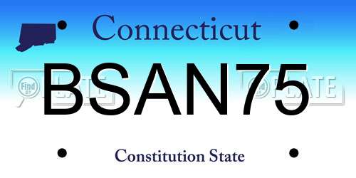 BSAN75 Connecticut License Plate