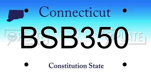 BSB350 Connecticut License Plate