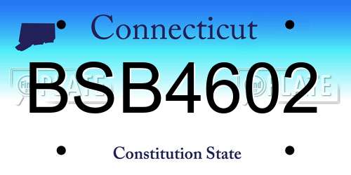 BSB4602 Connecticut License Plate