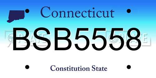 BSB5558 Connecticut License Plate