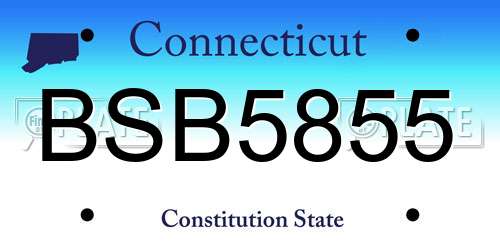 BSB5855 Connecticut License Plate