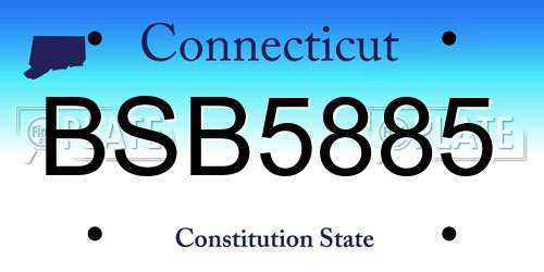 BSB5885 Connecticut License Plate