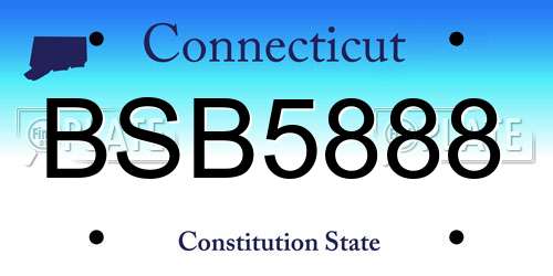 BSB5888 Connecticut License Plate