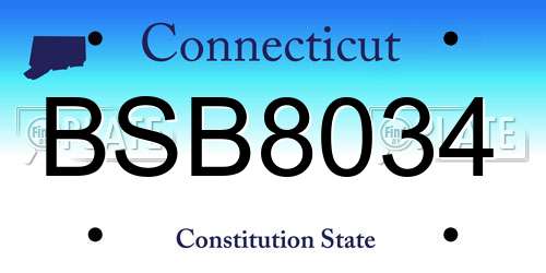 BSB8034 Connecticut License Plate