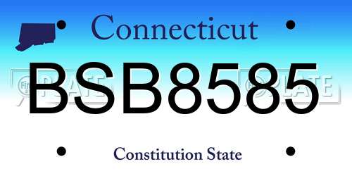BSB8585 Connecticut License Plate