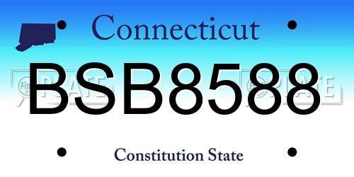 BSB8588 Connecticut License Plate