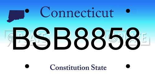 BSB8858 Connecticut License Plate