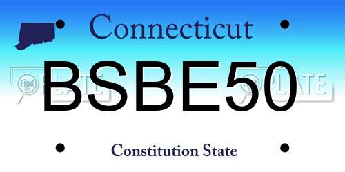 BSBE50 Connecticut License Plate