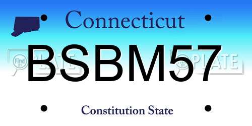 BSBM57 Connecticut License Plate