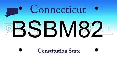 BSBM82 Connecticut License Plate