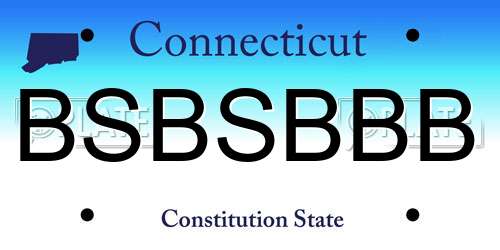 BSBSBBB Connecticut License Plate