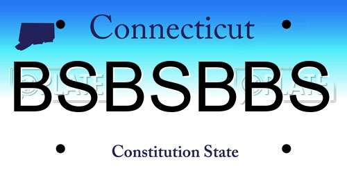 BSBSBBS Connecticut License Plate