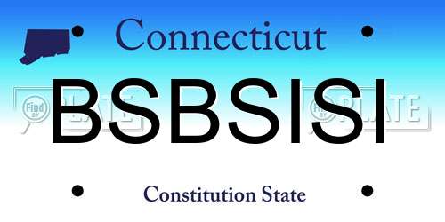 BSBSISI Connecticut License Plate