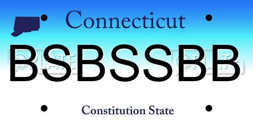 BSBSSBB Connecticut License Plate