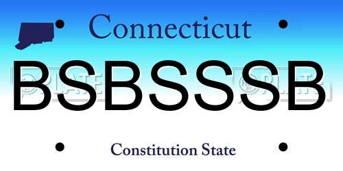 BSBSSSB Connecticut License Plate