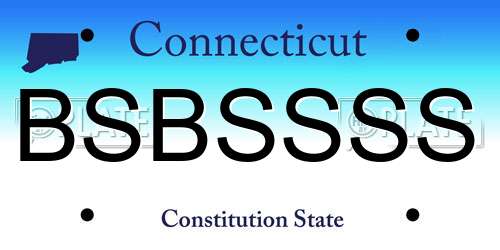 BSBSSSS Connecticut License Plate