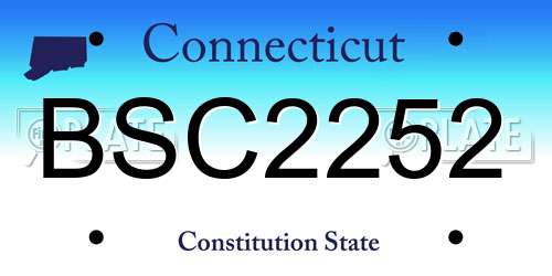 BSC2252 Connecticut License Plate