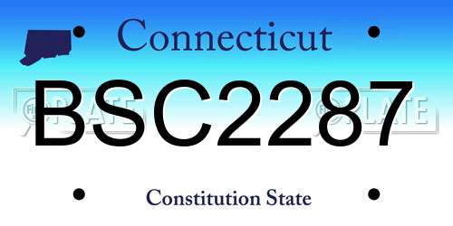 BSC2287 Connecticut License Plate