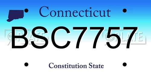 BSC7757 Connecticut License Plate